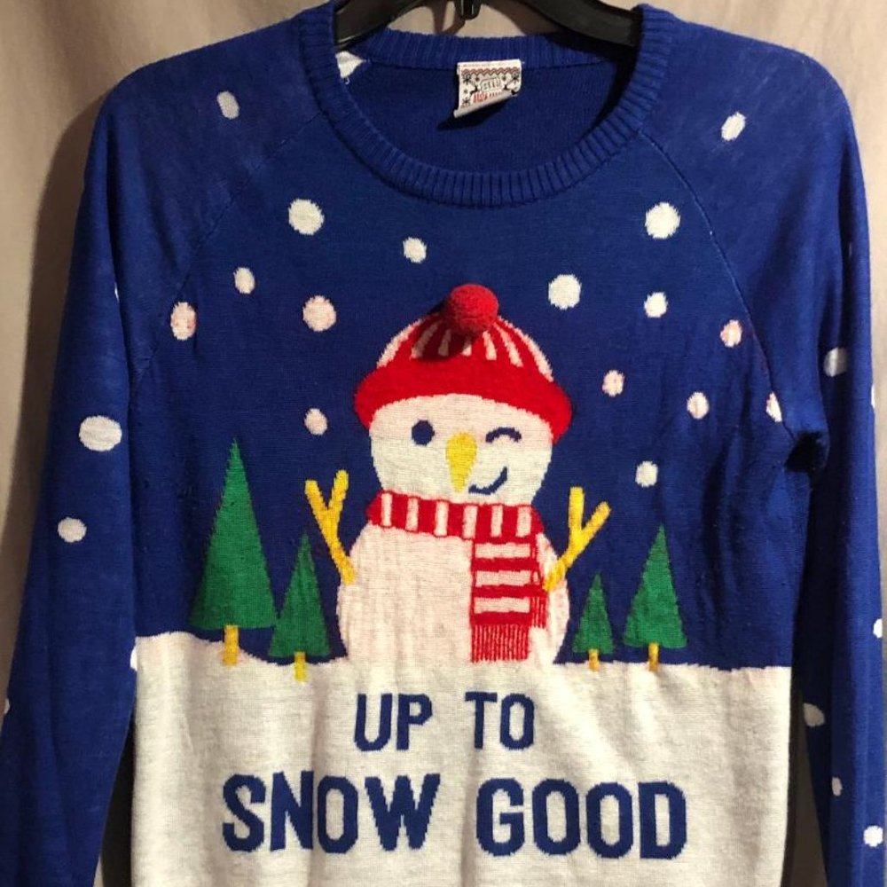 Holiday Sweater Up To Snow Good Christmas Size M